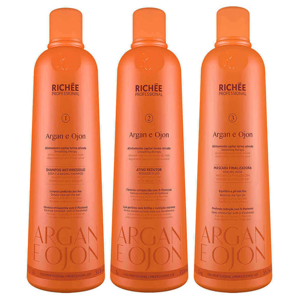Progressiva Riché Professional Argan e Ojon Trio Salão Kit 3 x 1L